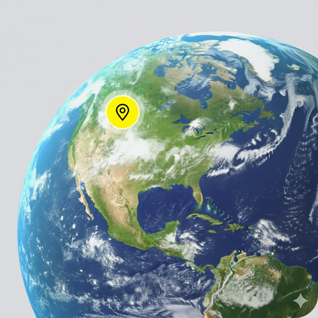 Earth showing selectable regions